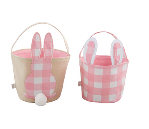 Pink Check Easter Basket Set
