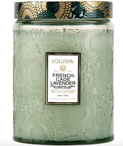 French Cade Lavender Large Embossed Jar
