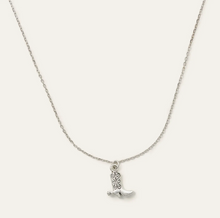 Load image into Gallery viewer, Silver Cowboy Boot Necklace
